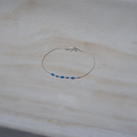 Silver and Color Bead Morse Code Bracelet