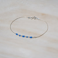 Silver and Color Bead Morse Code Bracelet