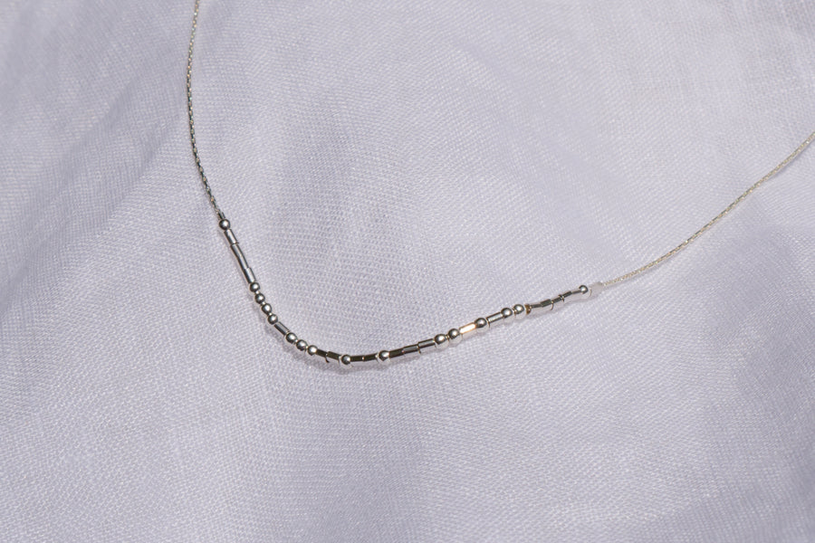 Sterling Silver Morse Code Necklace