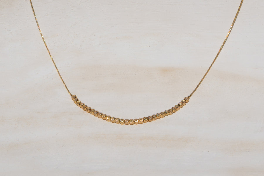 Gold Diamond Cut Statement Necklace