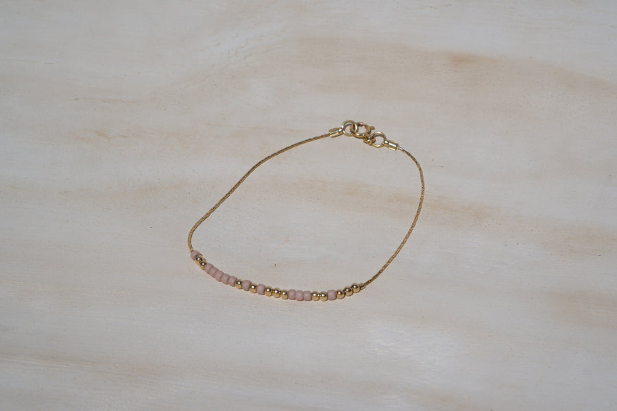 Gold and Color Bead Morse Code Bracelet