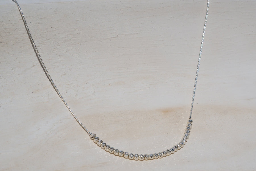 Silver Diamond Cut Necklace