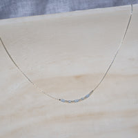 Silver and Color Bead Morse Code Necklace