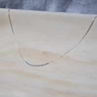 Silver and Color Bead Morse Code Necklace