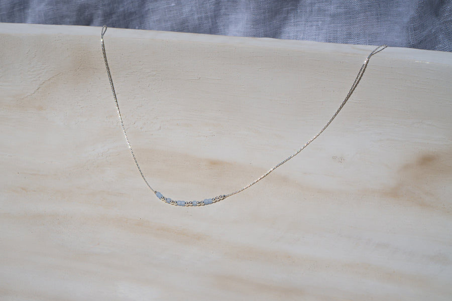 Silver and Color Bead Morse Code Necklace