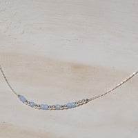 Silver and Color Bead Morse Code Necklace