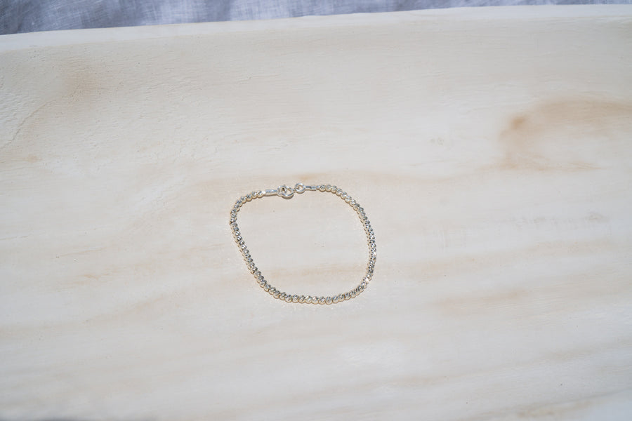 Silver Diamond Cut Bracelet