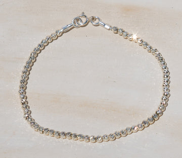 Silver Diamond Cut Bracelet