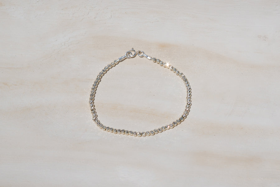 Silver Diamond Cut Bracelet