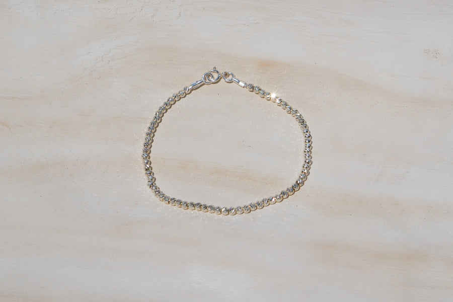 Silver Diamond Cut Bracelet