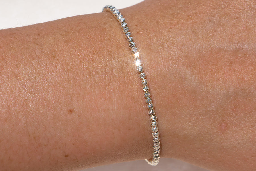 Silver Diamond Cut Bracelet