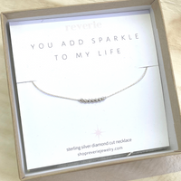 Silver Dainty Diamond Cut Necklace